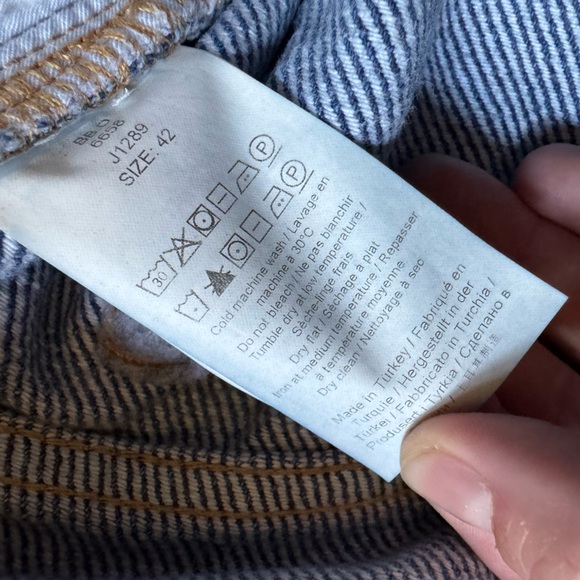 GANNI Organic Cotton Denim Skirt Size 42 Raw Hem Sustainable Made in Turkey - Picture 6 of 9